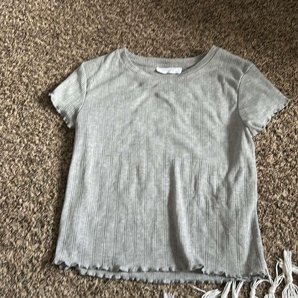 Gray Elodie Baby Tee with texture- size XL